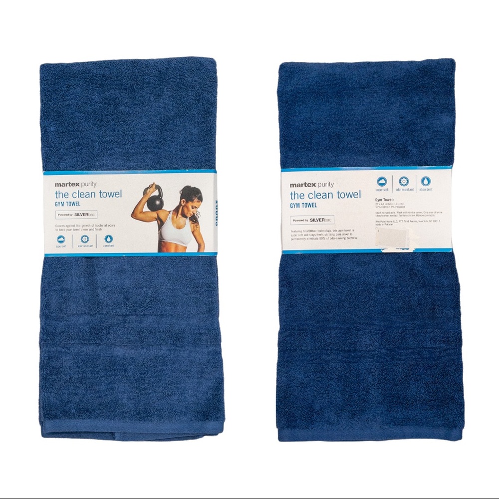 Martex Purity Gym Sport Towel  27"x44" - Estate Blue - NEW